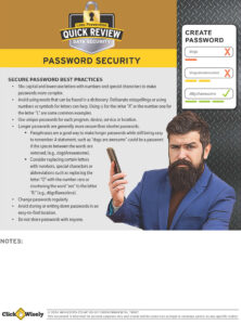 Quick Review of Data Security: Password Security employee handout