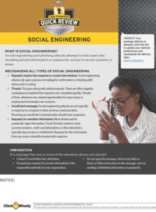 Quick Review of Data Security: Social Engineering employee handout