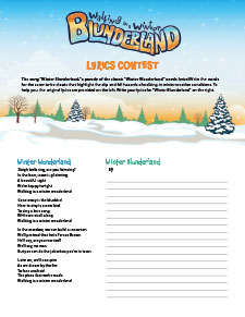 Step Wisely Walking in a winter blunderland write your own lyric contest to winter wonderland parody. Winter landscape with paths and trees.