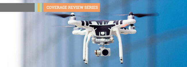 Coverage Review Series - White drone hovering