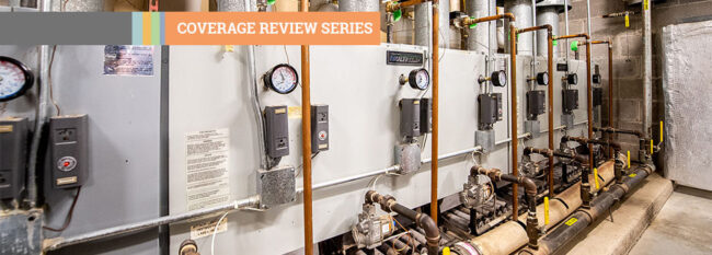 Large boiler in building's basement