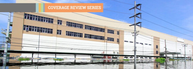 Coverage Review Series - heavy flooding outside office building