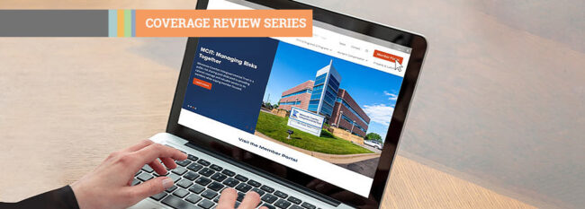 Woman looking at MCIT webpage and clicking "Member Portal" orange button.