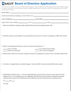 MCIT Board of Directors Application page