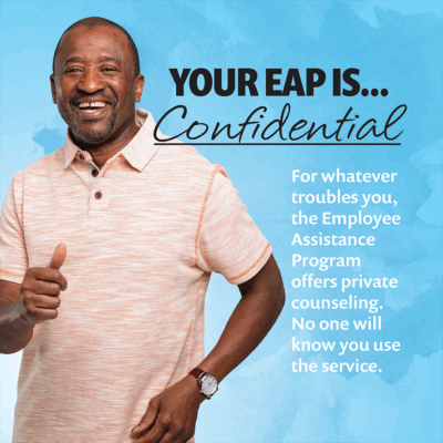 Your EAP Is Confidential poster with bottom half cropped off.