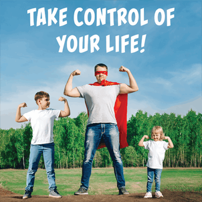 Take Control of Your Life poster with bottom half cropped off