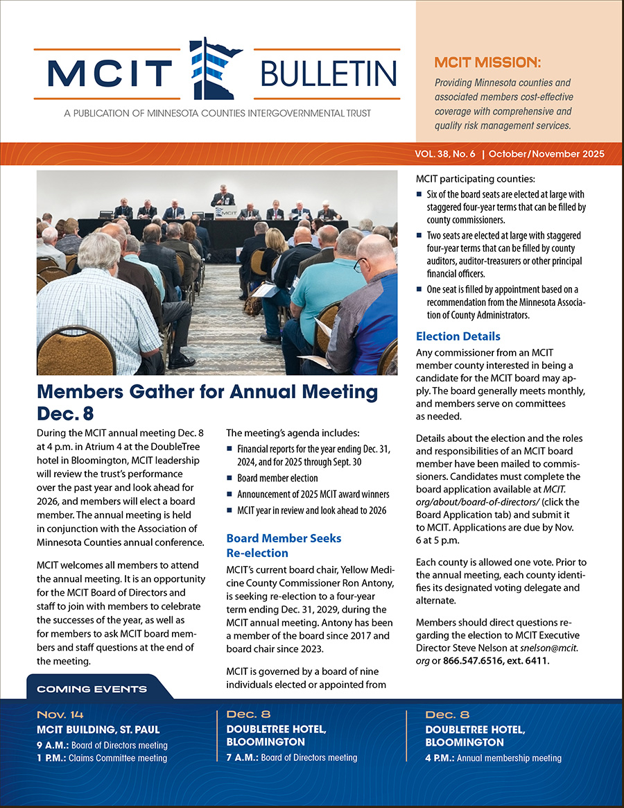 Cover page of October-November 2025 MCIT Bulletin newsletter