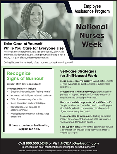 Employee Assistance Program National Nurses Week flier thumbnail