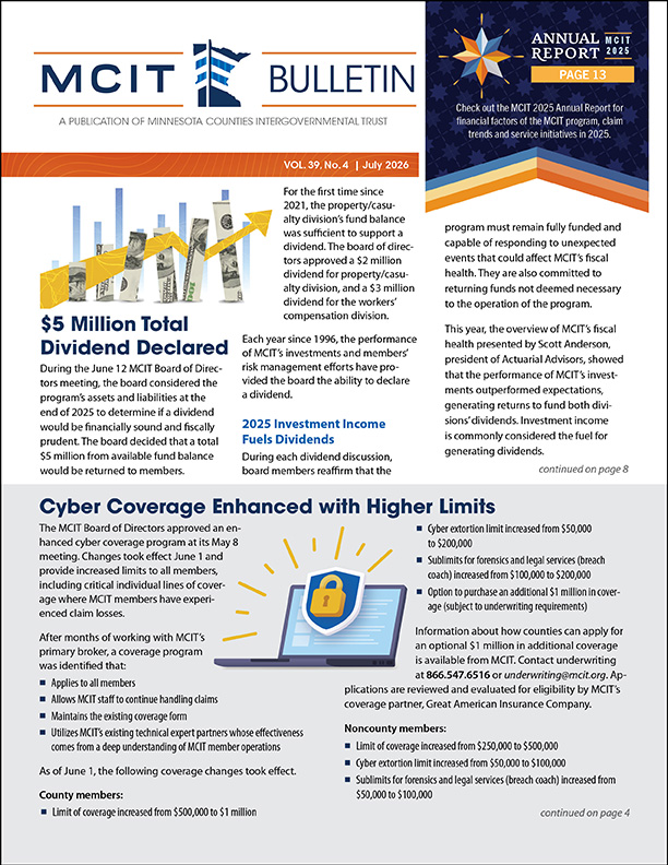 Cover page of July 2026 MCIT Bulletin newsletter