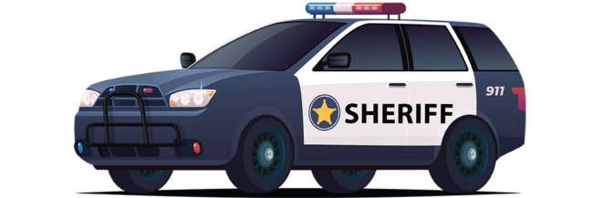 Illustrated sheriff's squad, law enforcement vehicle